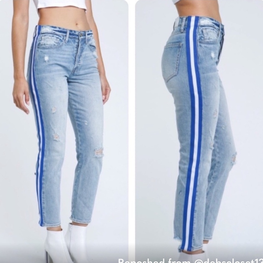 Blue Stripe Women's Jeans Pistola brand
